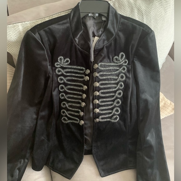 NY & Co. Soho Jeans NWT Black Military Jacket size L - Picture 2 of 6